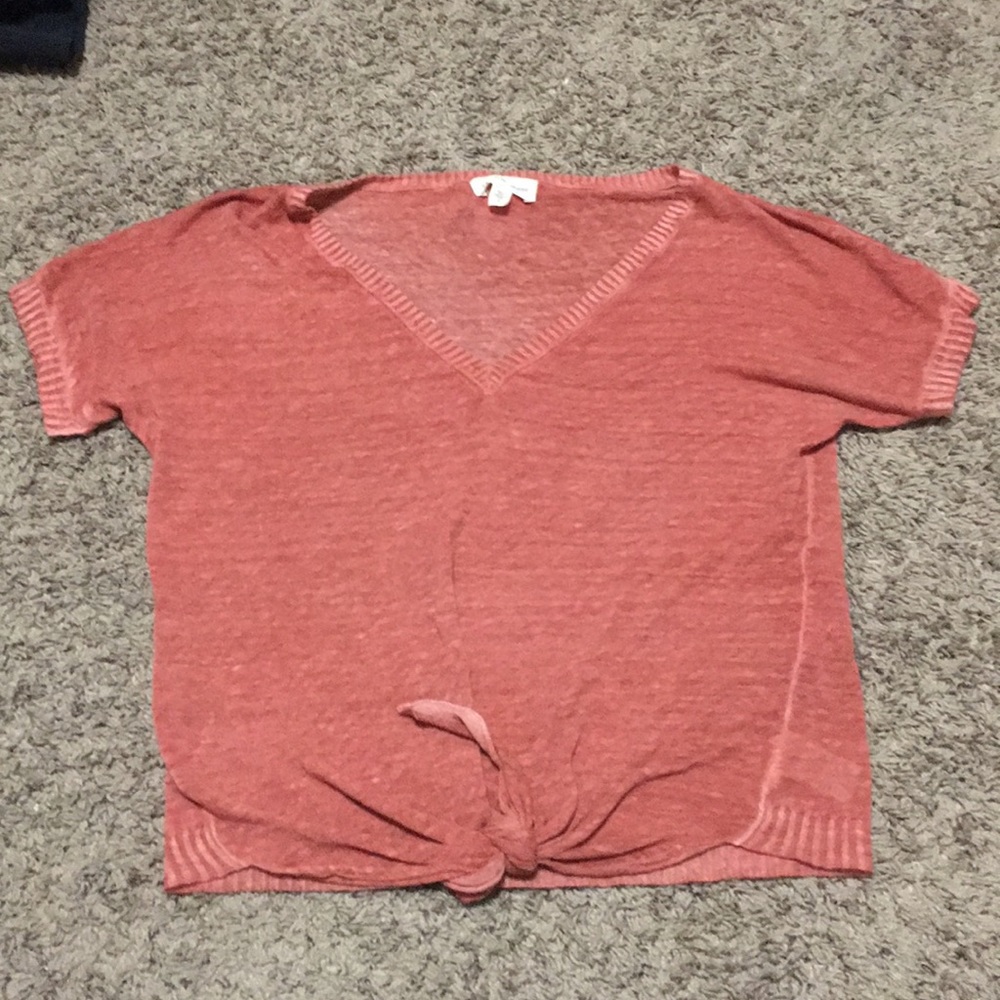 Anthropologie Cloth & Stone Front Tie Top